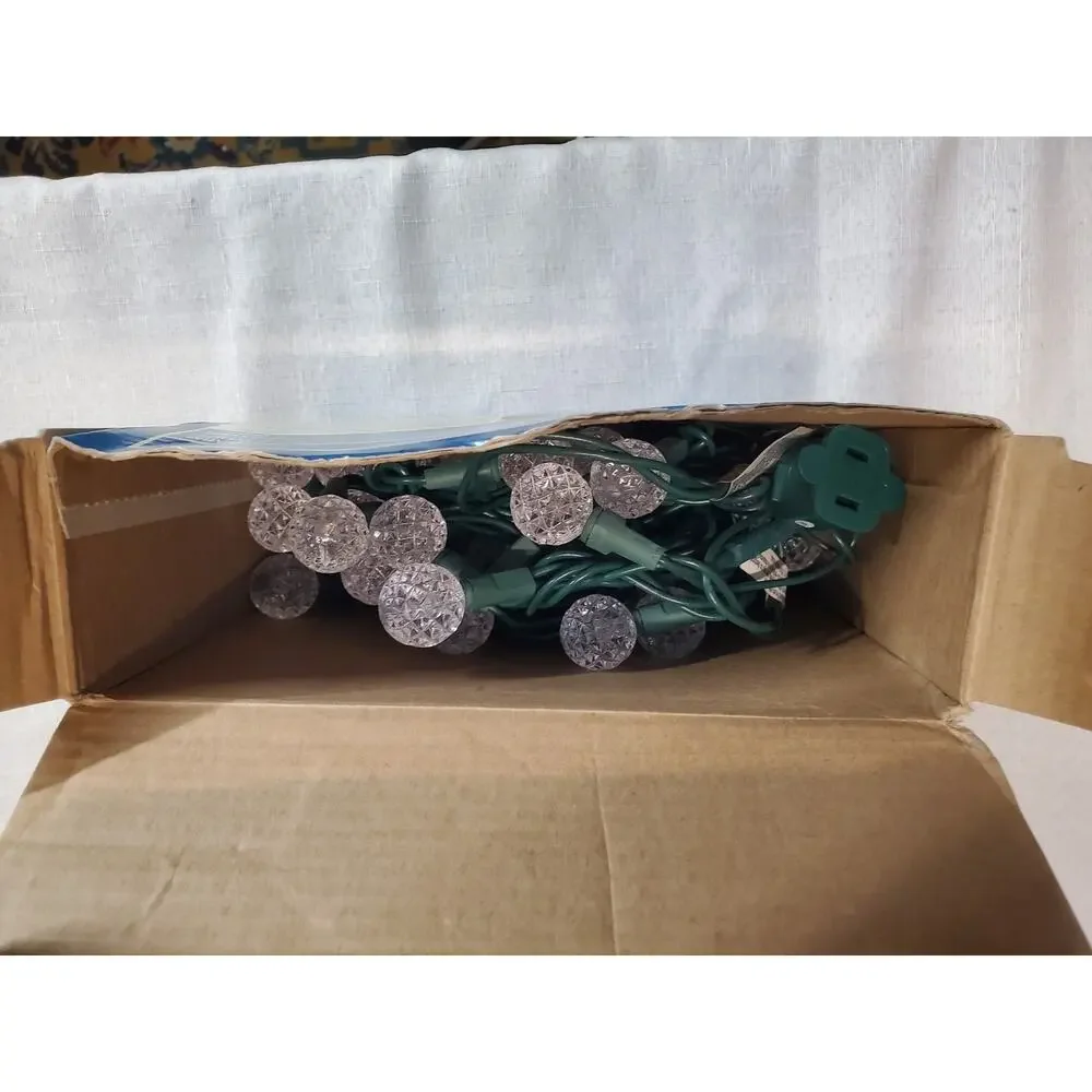 Holiday Time LED G8 Light Set 60 Count Warm White Green Wire Energy Star
